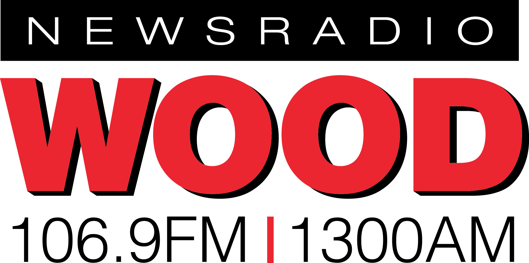 Newsradio WOOD 1300 and 106.9 FM  logo